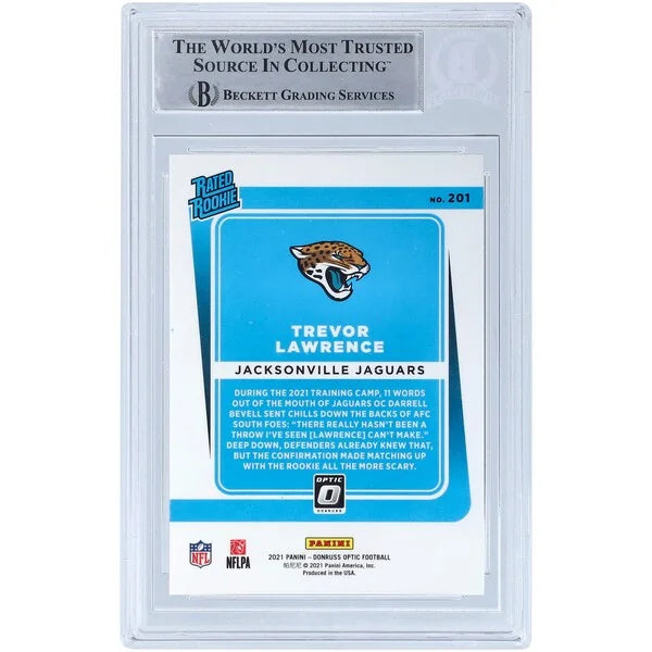Trevor Lawrence Signed 2021 Panini Donruss Optic Rated Rookie #201 | Beckett Authenticated