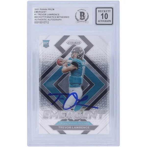 Trevor Lawrence Signed 2021 Panini Prizm Emergent Rookie Card | BGS 10