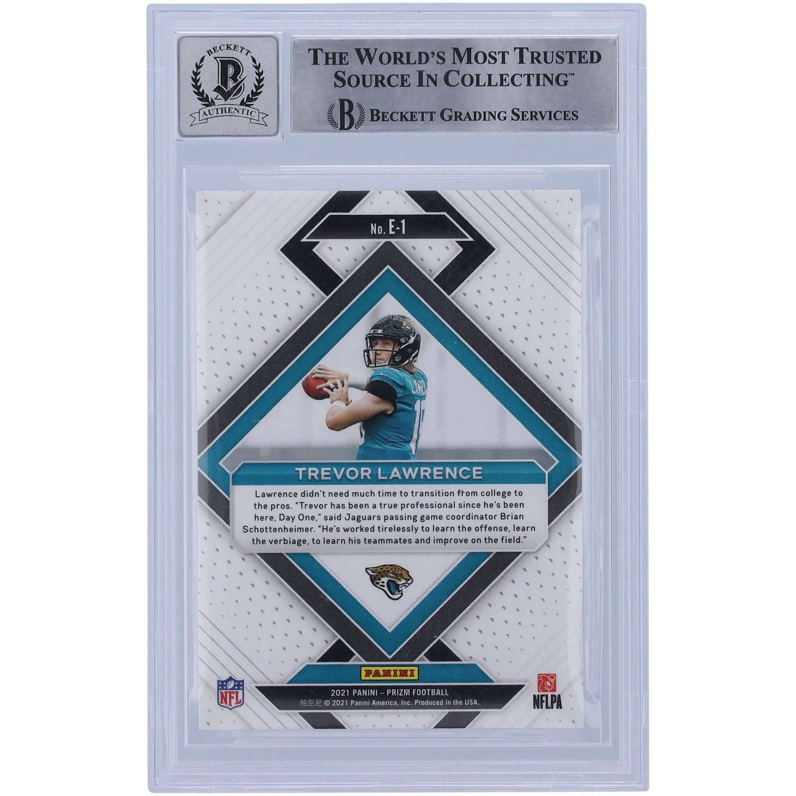 Trevor Lawrence Signed 2021 Panini Prizm Emergent Rookie Card | BGS 10