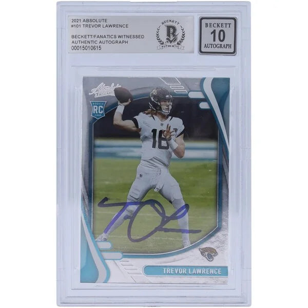Trevor Lawrence Signed 2021 Panini Absolute #101 Rookie Card | BGS 10