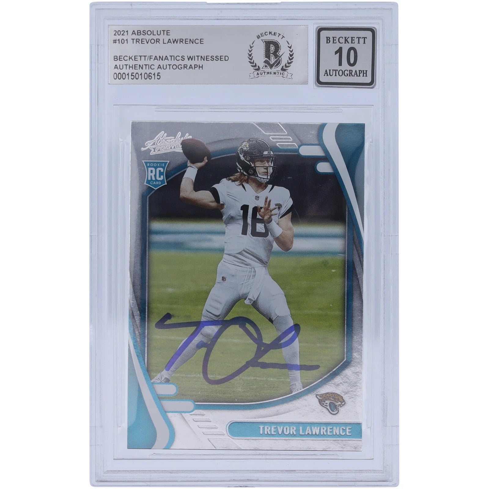 Trevor Lawrence Signed 2021 Panini Absolute #101 Rookie Card | BGS 10