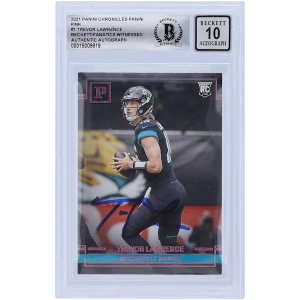 Trevor Lawrence Signed 2021 Panini Chronicles Pink #PA-1 Rookie Card | BGS 10