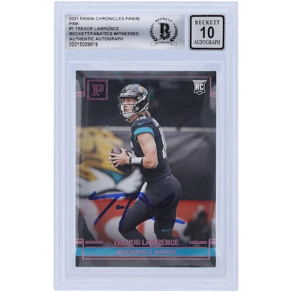 Trevor Lawrence Signed 2021 Panini Chronicles Pink #PA-1 Rookie Card | BGS 10
