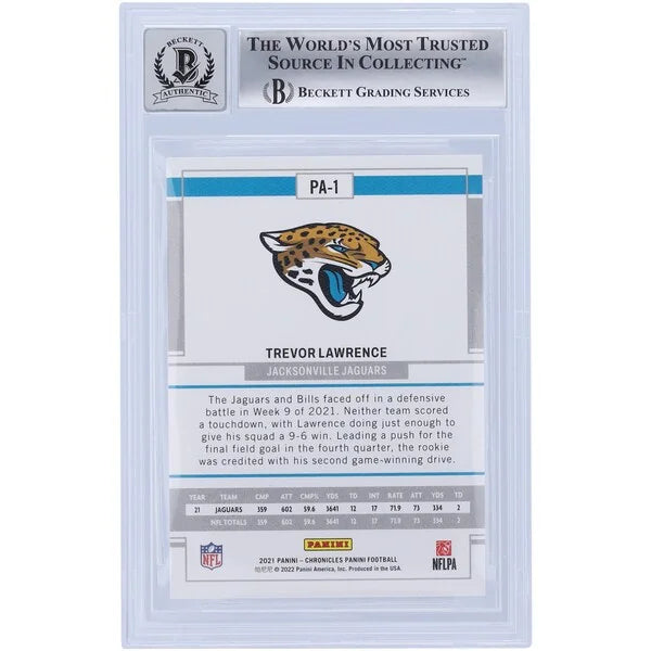 Trevor Lawrence Signed 2021 Panini Chronicles Pink #PA-1 Rookie Card | BGS 10