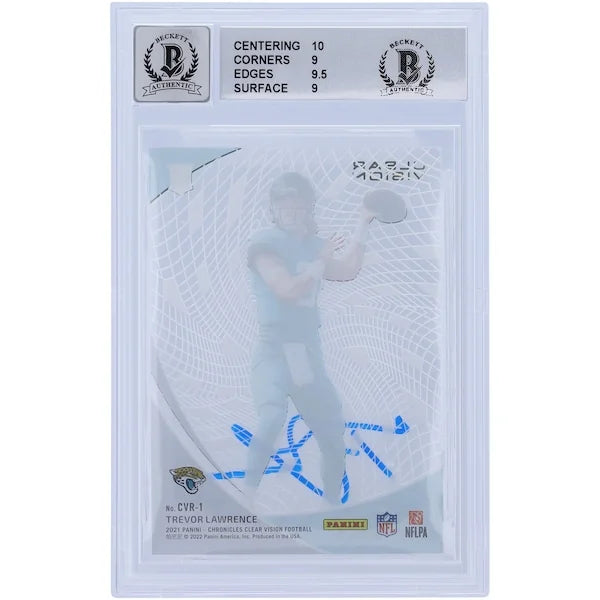 Trevor Lawrence Signed 2021 Panini Chronicles Clear Vision Rookie Card | Beckett 9