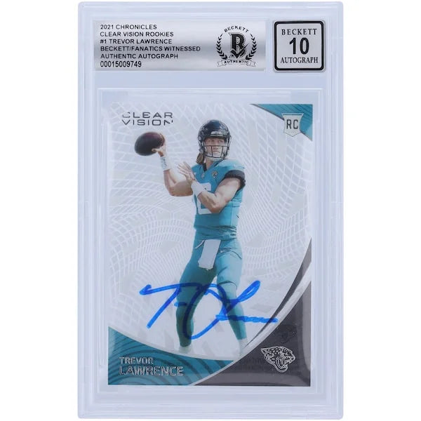 Trevor Lawrence Signed 2021 Panini Chronicles Clear Vision #CVR-1 | BGS 10 Rookie