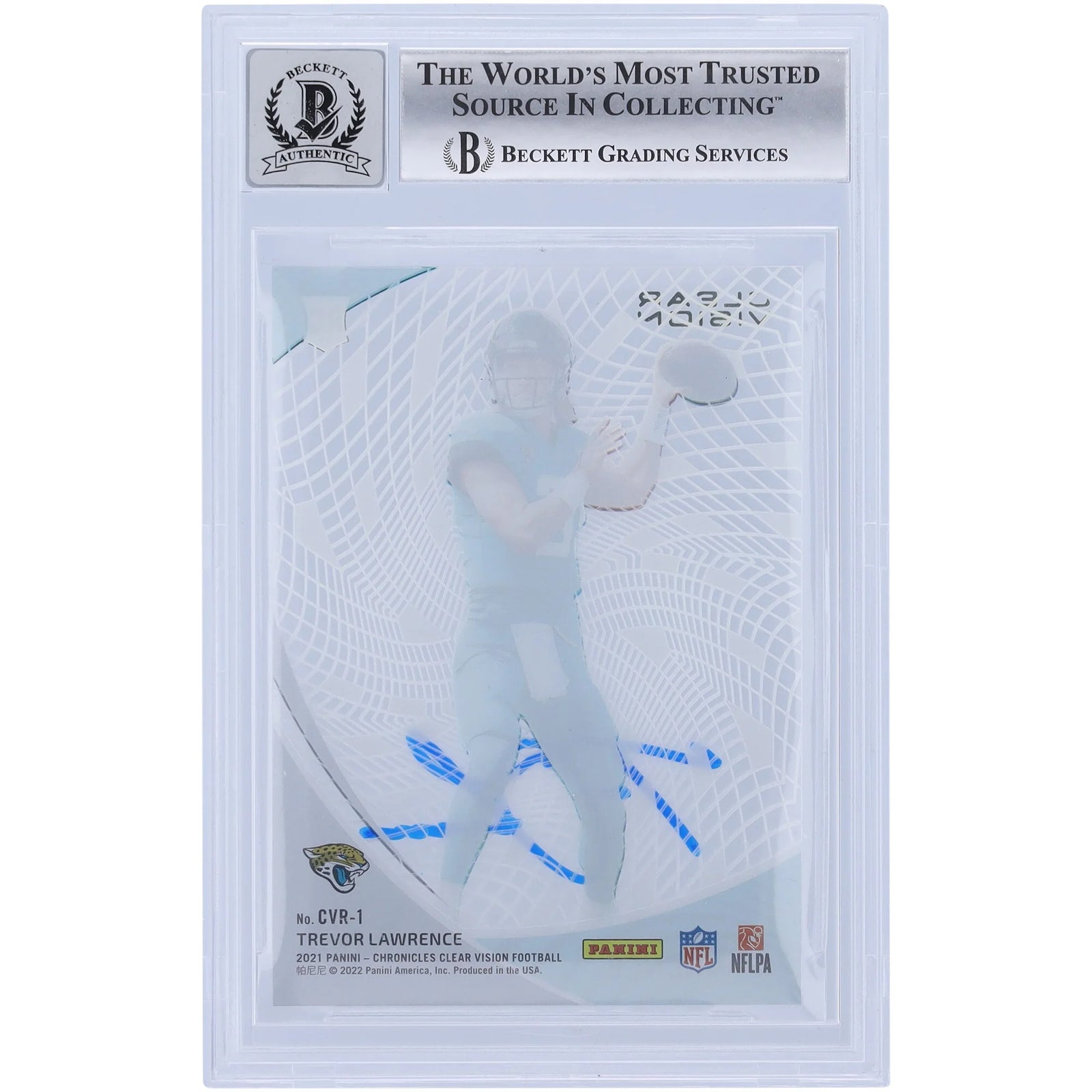 Trevor Lawrence Signed 2021 Panini Chronicles Clear Vision #CVR-1 | BGS 10 Rookie