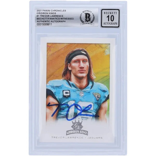 Trevor Lawrence Signed 2021 Panini Chronicles Gridiron Kings #GK-1 Rookie Card | BGS 10