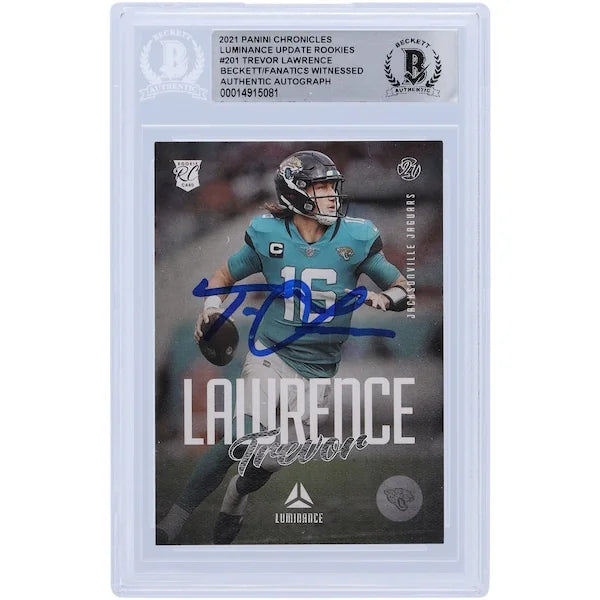 Trevor Lawrence Signed 2021 Panini Chronicles Luminance #201 Rookie Card | Beckett Witness