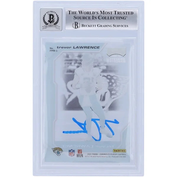 Trevor Lawrence Signed 2021 Panini Chronicles Playoff Momentum Rookie Card | BGS 10
