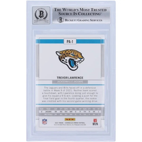 Trevor Lawrence Signed 2021 Panini Chronicles Green Rookie Card | BGS 10
