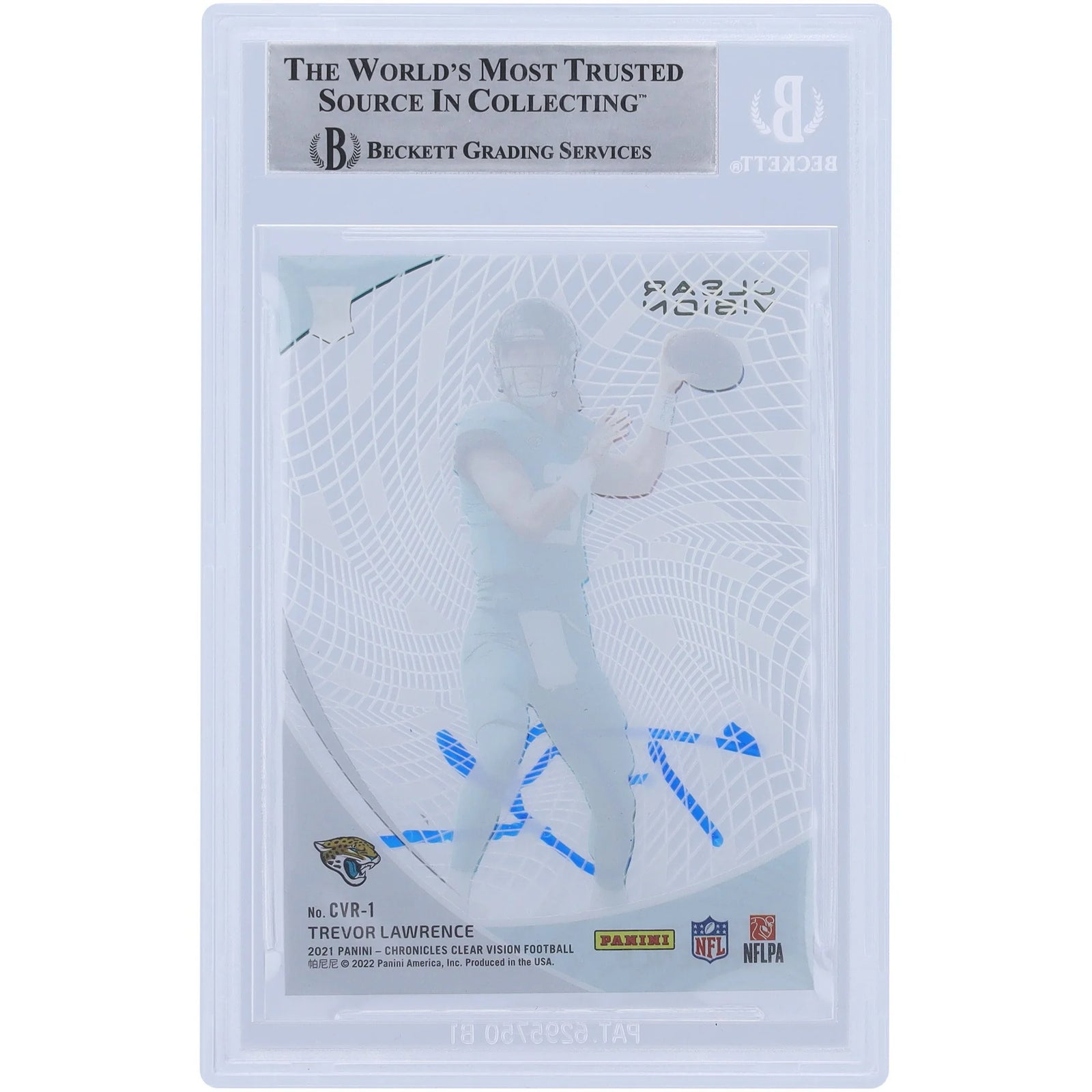 Trevor Lawrence Signed 2021 Panini Chronicles Clear Vision Rookie Card | Beckett Authentic