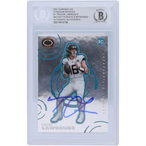 Trevor Lawrence Signed 2021 Panini Chronicles Dynagon Rookie Card | Beckett Witnessed