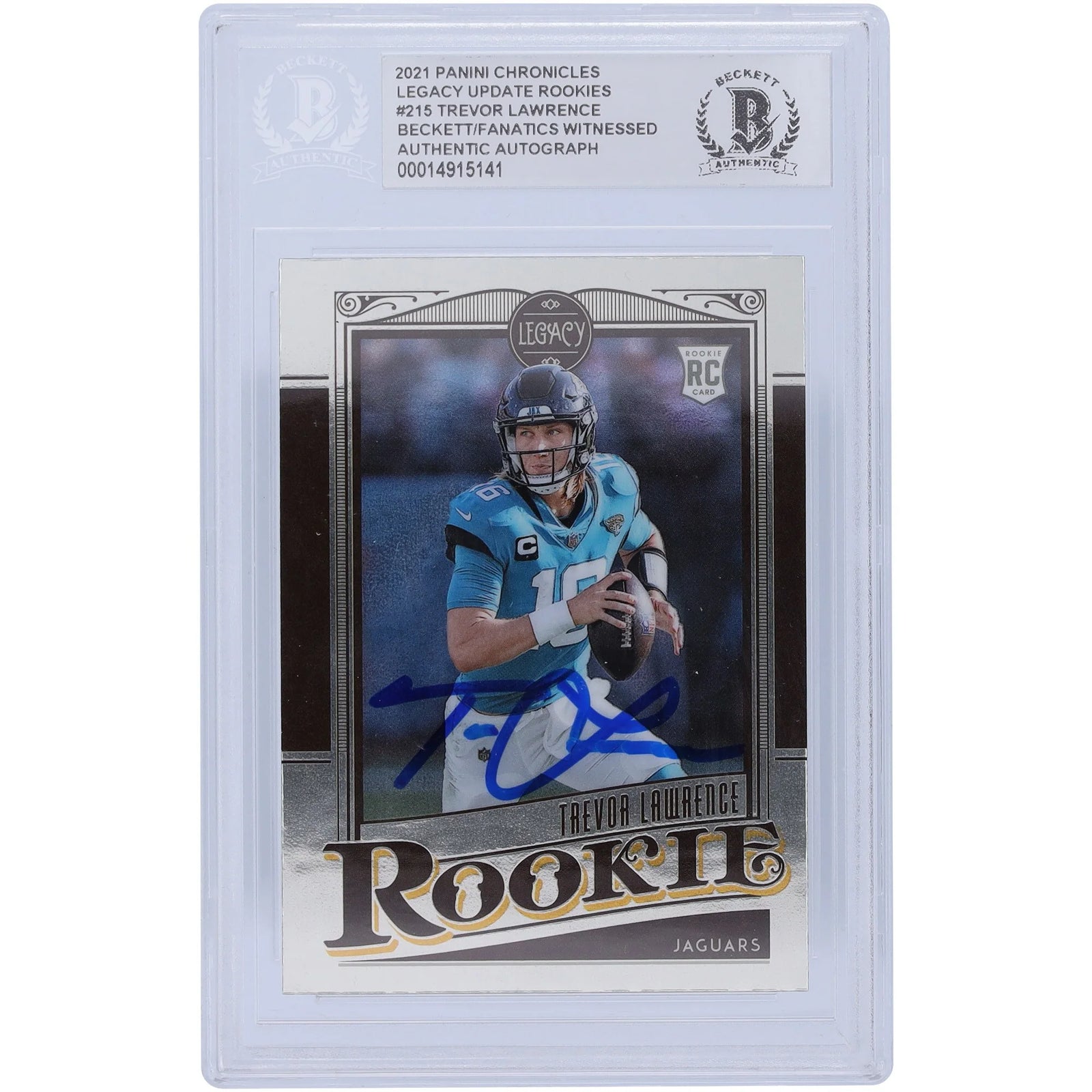 Trevor Lawrence Signed 2021 Panini Chronicles Legacy #215 Rookie Card | Beckett Authentica