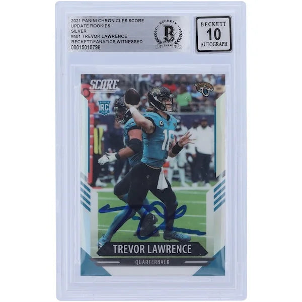 Trevor Lawrence Signed 2021 Panini Chronicles Score Update #401 Rookie Card | BGS 10