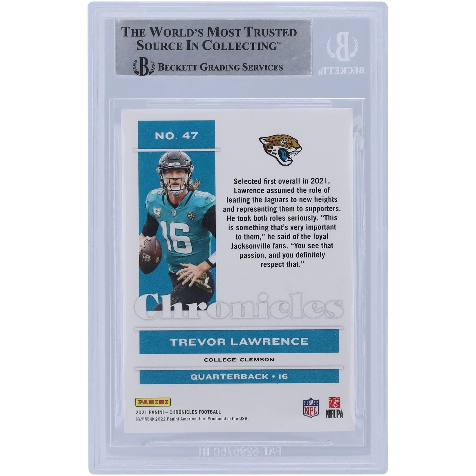 Trevor Lawrence Signed 2021 Panini Chronicles Pink Variation #47 | Rookie Card