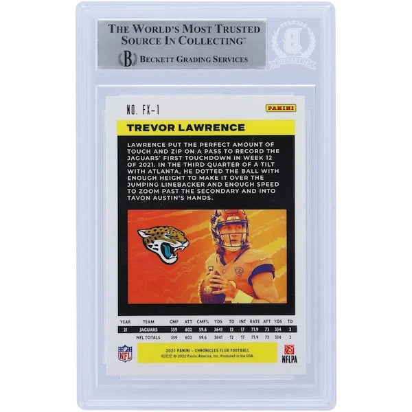 Trevor Lawrence Signed 2021 Panini Chronicles Flux #FX-1 Rookie Card | Jaguars