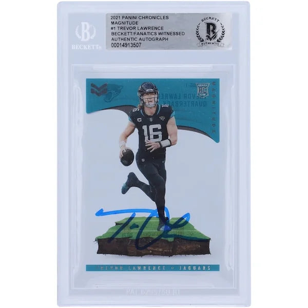 Trevor Lawrence Signed 2021 Panini Chronicles Magnitude Rookie Card | Beckett Witnessed