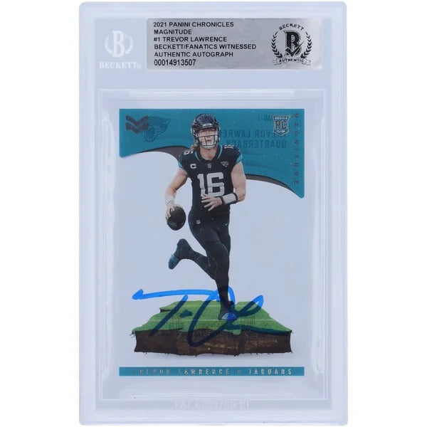 Trevor Lawrence Signed 2021 Panini Chronicles Magnitude Rookie Card | Beckett Witnessed