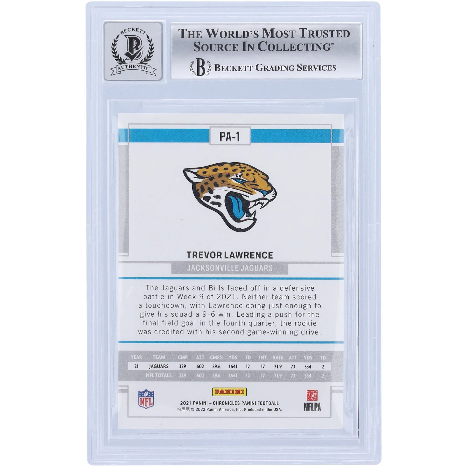 Trevor Lawrence Signed 2021 Panini Chronicles Rookie Card | Graded 10