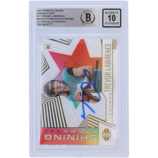 Trevor Lawrence Signed 2021 Panini Illusions Shining Stars Rookie Card | Beckett Graded 10