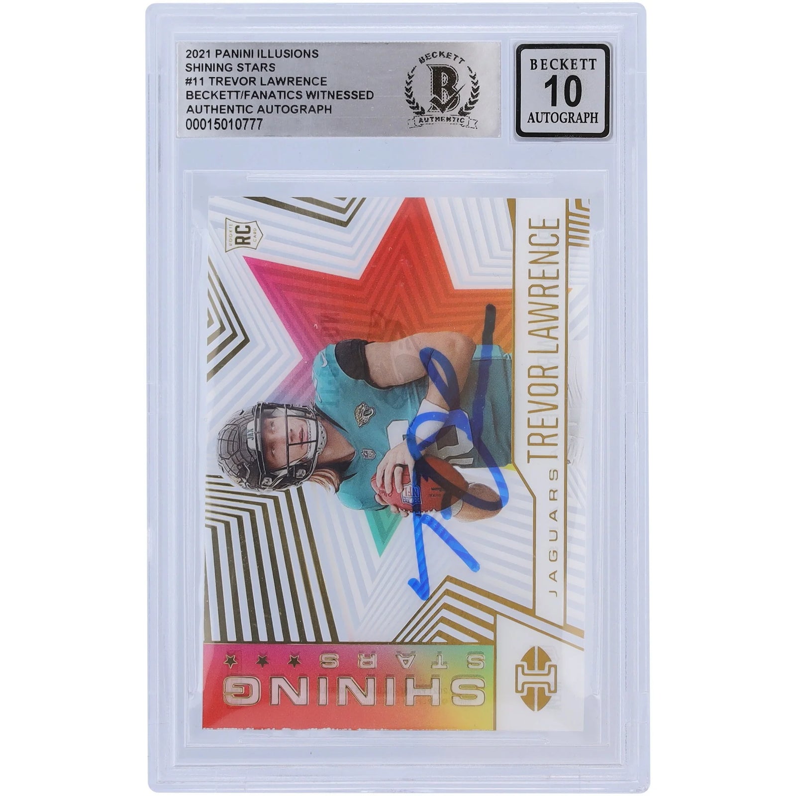 Trevor Lawrence Signed 2021 Panini Illusions Shining Stars Rookie Card | Beckett Graded 10