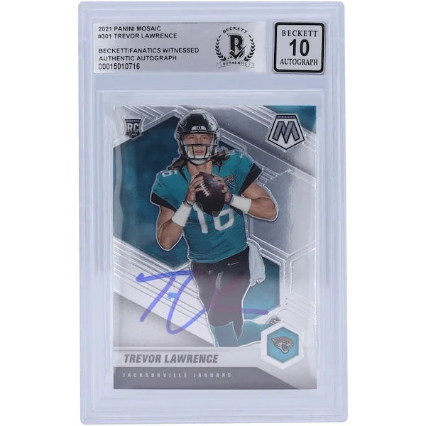 Trevor Lawrence Signed 2021 Panini Mosaic #301 Rookie Card | Beckett Witnessed