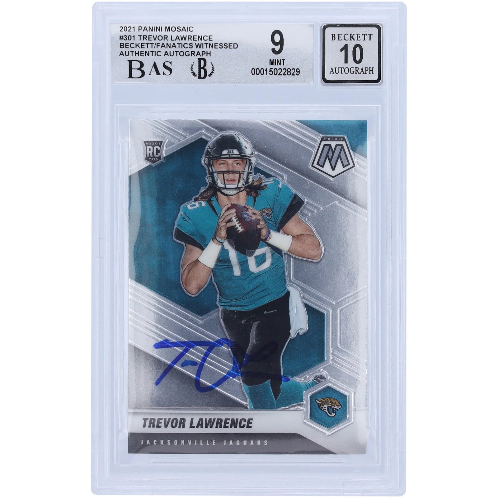 Trevor Lawrence Signed 2021 Panini Mosaic #301 Rookie Card | BGS 10 Autograph