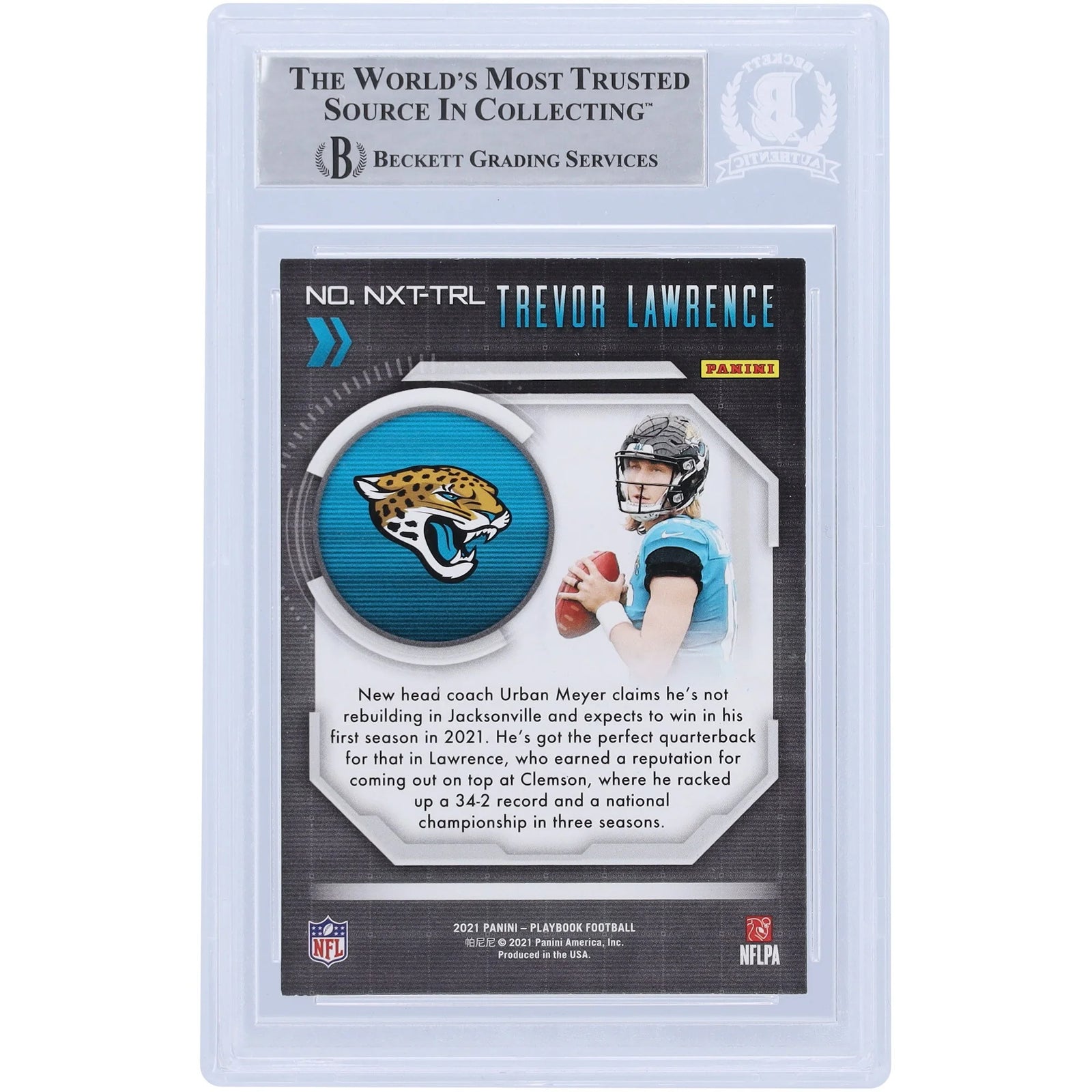 Trevor Lawrence Signed 2021 Panini Playbook Rookie Card | Beckett Authenticated