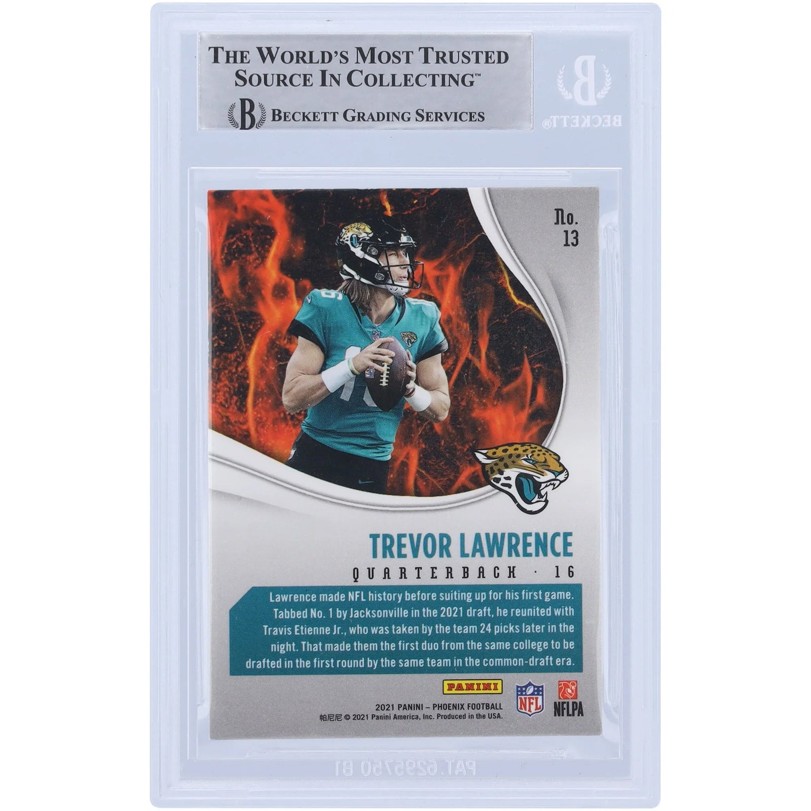 Trevor Lawrence Signed 2021 Panini Phoenix Heat Wave #13 Rookie Card | Beckett Witnessed