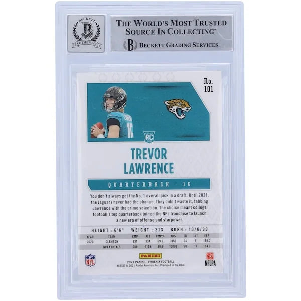 Trevor Lawrence Signed 2021 Panini Phoenix Fire Burst #101 Rookie Card | BGS 10