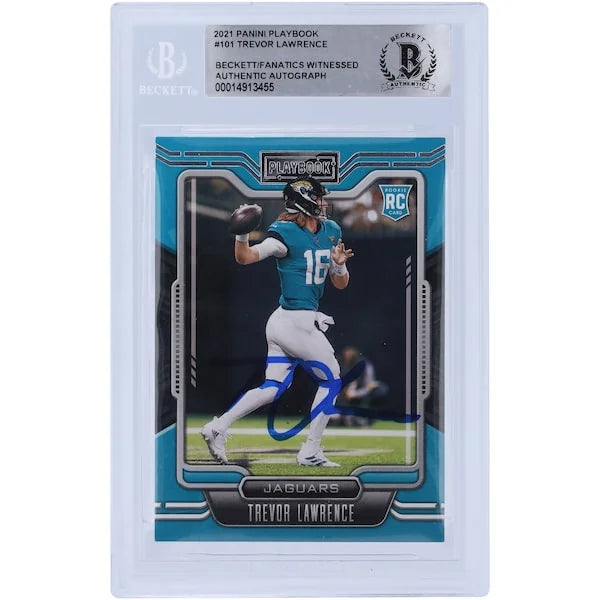 Trevor Lawrence Signed 2021 Panini Playbook #101 Rookie Card | Jaguars