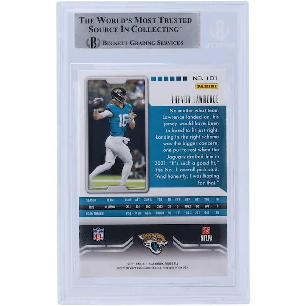 Trevor Lawrence Signed 2021 Panini Playbook #101 Rookie Card | Jaguars