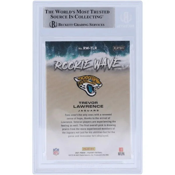 Trevor Lawrence Signed 2021 Panini Playoff Rookie Wave Card | Beckett Authenticated