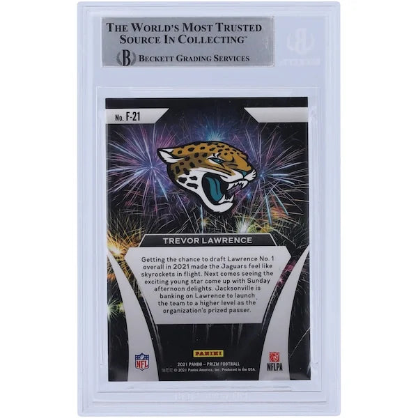 Trevor Lawrence Signed 2021 Panini Prizm Fireworks Rookie Card | Beckett Authenticated