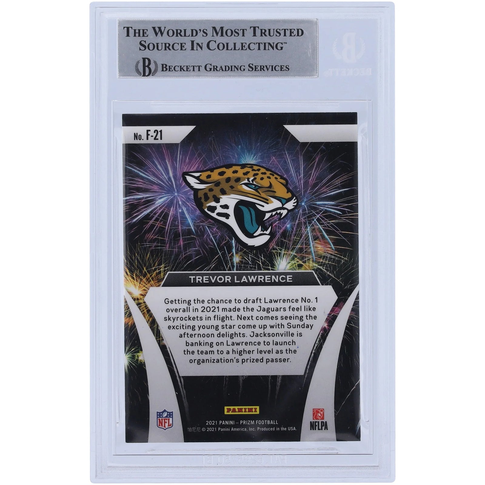 Trevor Lawrence Signed 2021 Panini Prizm Fireworks Rookie Card | Beckett Authenticated