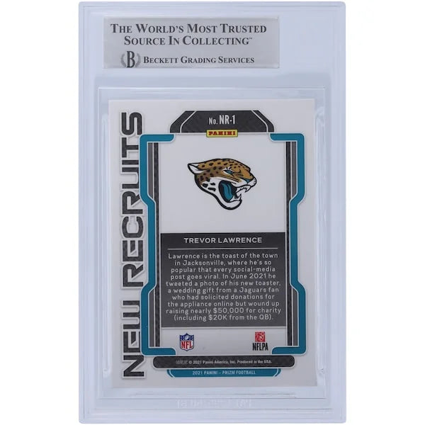Trevor Lawrence Signed 2021 Panini Prizm New Recruits #NR-1 Card | Beckett Witnessed