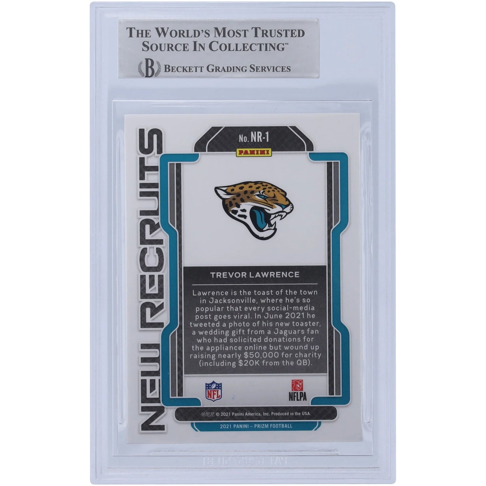 Trevor Lawrence Signed 2021 Panini Prizm New Recruits #NR-1 Card | Beckett Witnessed