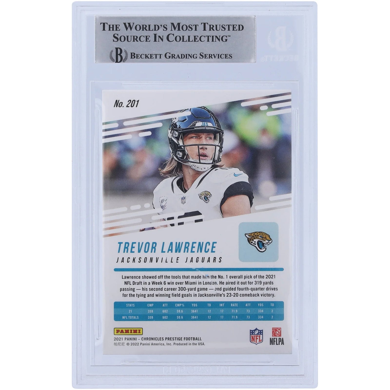 Trevor Lawrence Signed 2021 Panini Prestige Update #201 Rookie Card | Jaguars