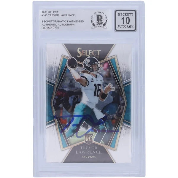 Trevor Lawrence Signed 2021 Panini Select Rookie #143 Card | BGS 10