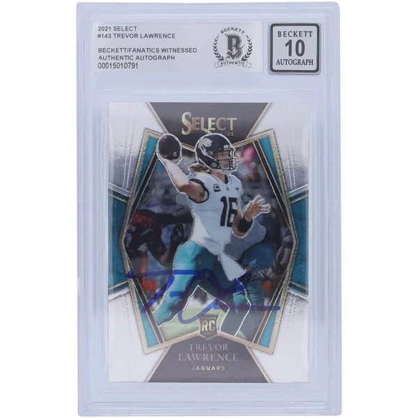 Trevor Lawrence Signed 2021 Panini Select Rookie #143 Card | BGS 10