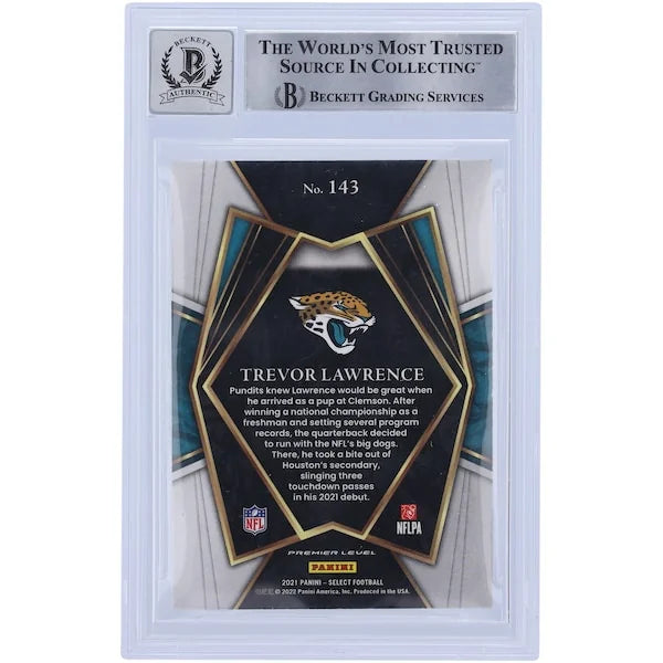 Trevor Lawrence Signed 2021 Panini Select Rookie #143 Card | BGS 10