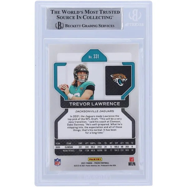 Trevor Lawrence Signed 2021 Panini Prizm #331 Rookie Card | Beckett Authenticated