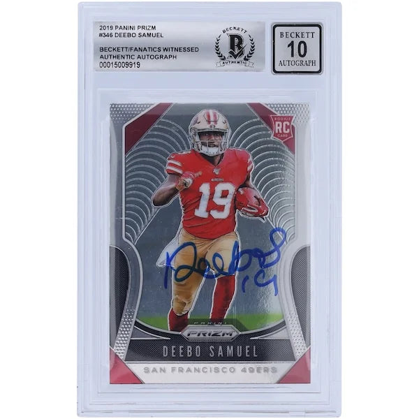 Deebo Samuel Signed 2019 Panini Prizm #346 Rookie Card | BGS 10