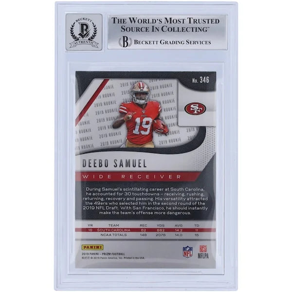 Deebo Samuel Signed 2019 Panini Prizm #346 Rookie Card | BGS 10
