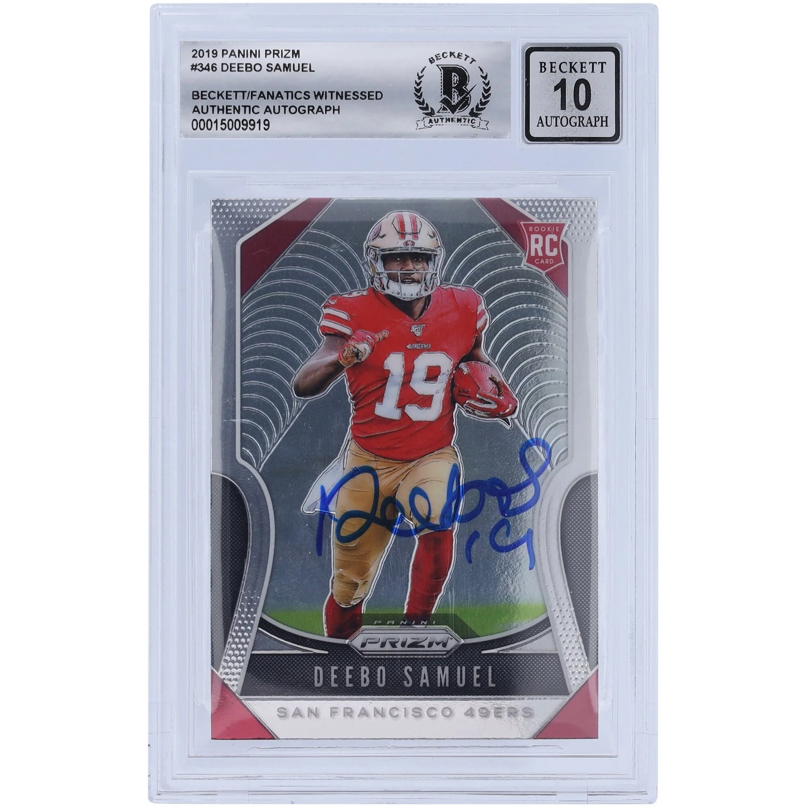 Deebo Samuel Signed 2019 Panini Prizm #346 Rookie Card | BGS 10