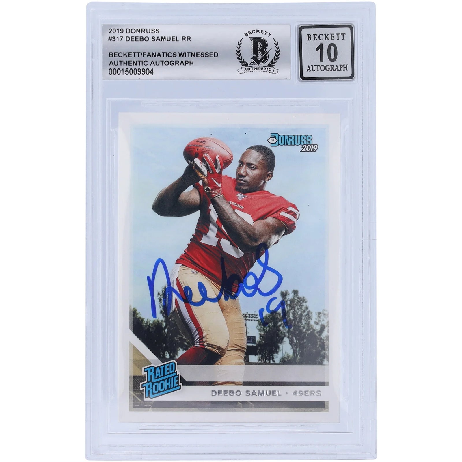 Deebo Samuel Signed 2019 Panini Donruss Rated Rookie #317 | BGS 10