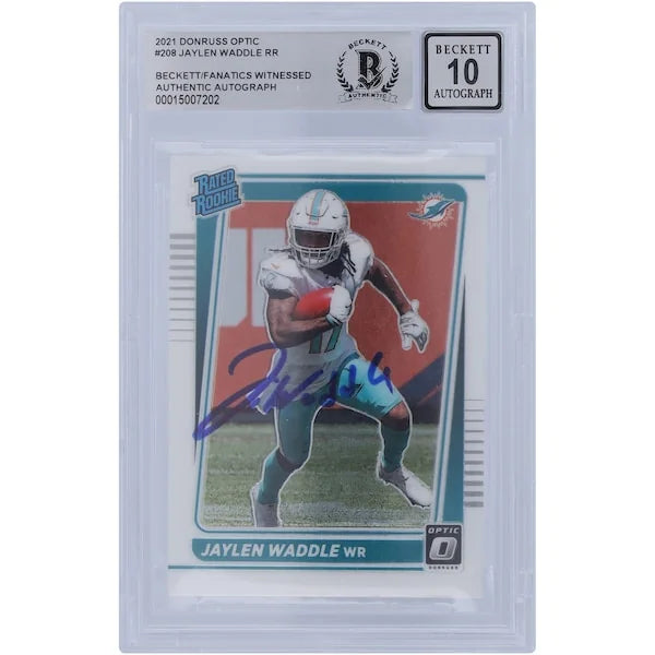 Jaylen Waddle Signed 2021 Panini Donruss Optic #208 Rookie Card | BGS 10