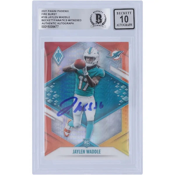 Jaylen Waddle Signed 2021 Panini Phoenix Rookie #106 Card | BGS 10