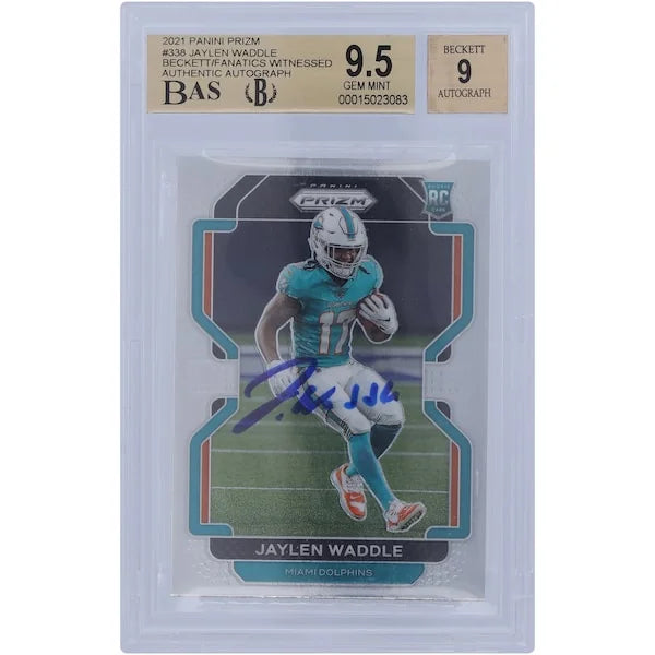 Jaylen Waddle Signed 2021 Panini Prizm #338 Rookie Card | BGS 9.5/9